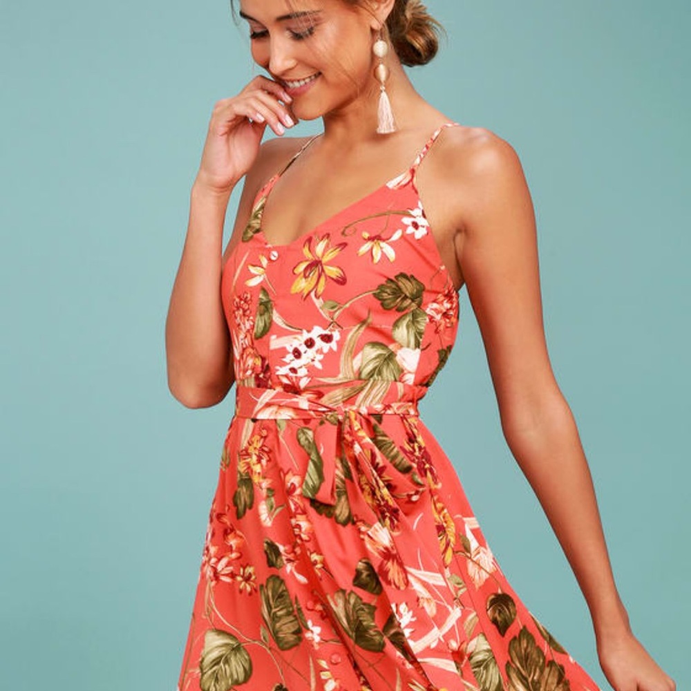 Rusty Rose Floral Dress - Picture 2 of 4